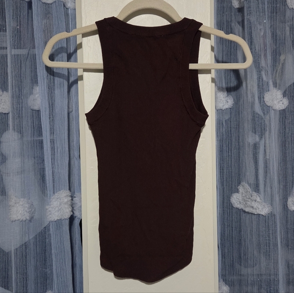 Zara Brown Ribbed Knit Tank - Picture 3 of 7